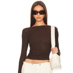 Michael Lauren Sorento Snap Cuff Top in Dark Mocha